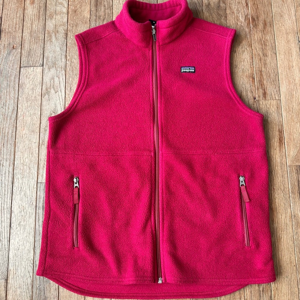 Patagonia Fleece Vest Kids XXL (16-18) Full Zip Synchilla Pink Modern Outdoor